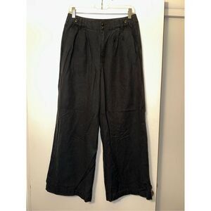 Madewell 6P Wide Leg Linen Blend High Rise Women’s Pants Solid Black EUC